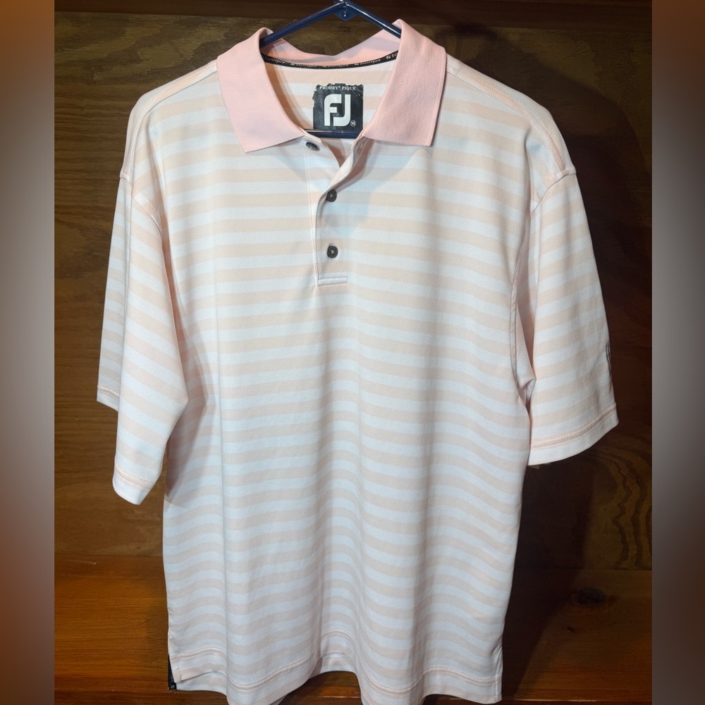 FootJoy Light Pink Striped Polo Shirt